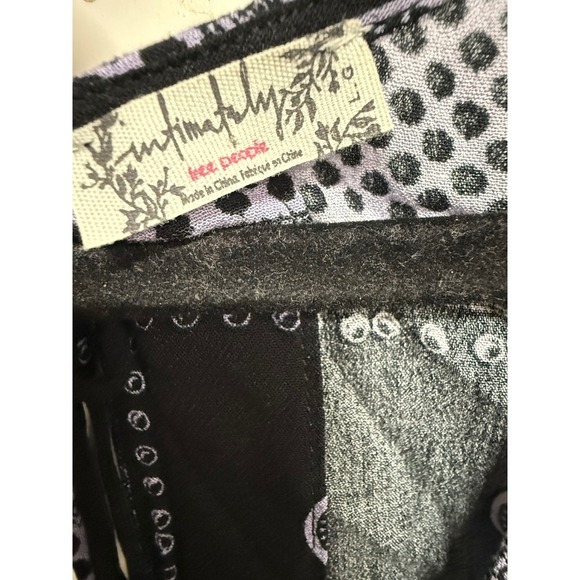 Free People Intimately On Board Boho Lace Body Suit Black Purple Size Large - Picture 8 of 11